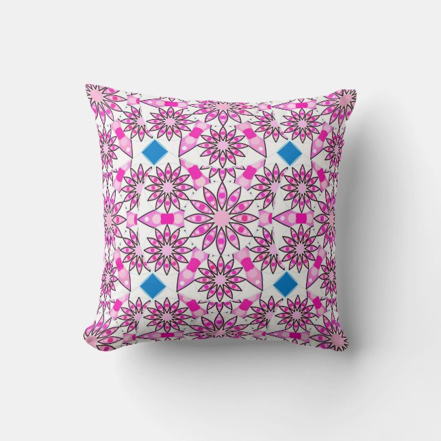 Mandala pattern, pink, hot pink, cushion (Front)
