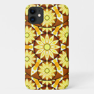 Mandala pattern, shades of brown and gold iPhone 11 case