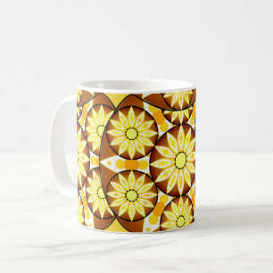 Mandala pattern, shades of brown and gold coffee mug