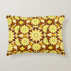 Mandala pattern, shades of brown and gold decorative cushion