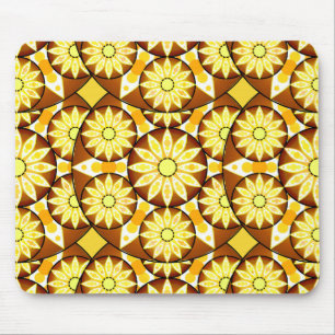 Mandala pattern, shades of brown and gold mouse mat