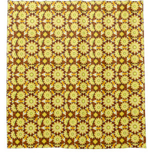 Mandala pattern, shades of brown and gold shower curtain