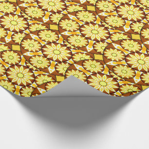Mandala pattern, shades of brown and gold wrapping paper
