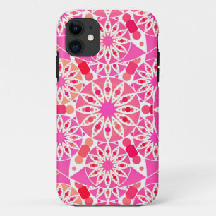 Mandala pattern, shades of pink and coral iPhone 11 case