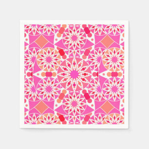 Mandala pattern, shades of pink and coral napkin