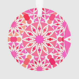 Mandala pattern, shades of pink and coral ornament