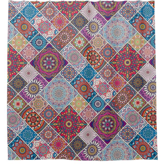 Mandala Pattern Shower Curtain (Front)