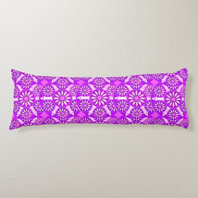 Mandala pattern, violet, orchid and pink body cushion (Front)