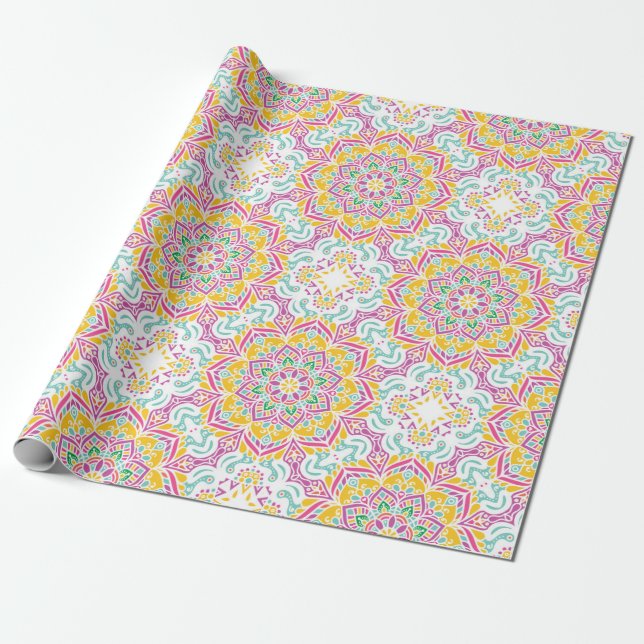 Mandala Pattern Wrapping Paper (Unrolled)