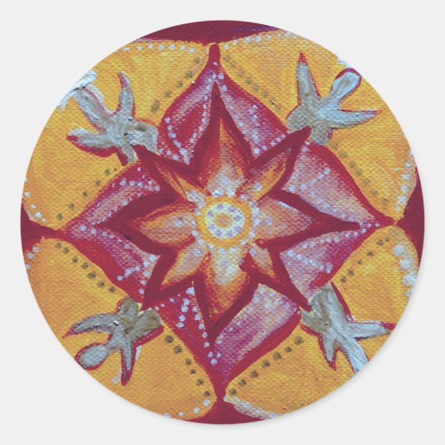 Mandala Peace Classic Round Sticker, Glossy Classic Round Sticker (Front)