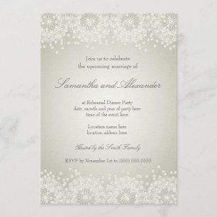 Mandala & Pearls   Wedding Rehearsal Dinner Invitation