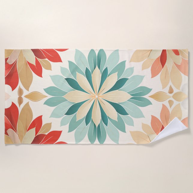 Mandala Petals Beach Towel (Front)