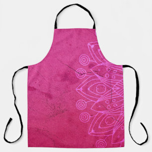Mandala pink background decorative apron