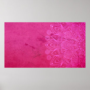 Mandala pink background decorative poster