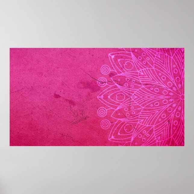 Mandala pink background decorative poster (Front)