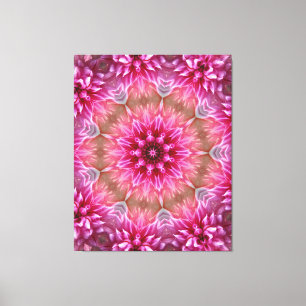 Mandala Pink Kaleidoscope Pattern Canvas Print