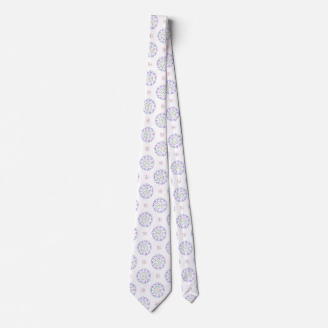 Mandala Pink Purple Green Trigender Pride Flag Tie (Front)