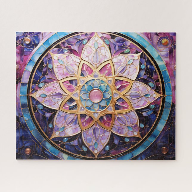 Mandala Pink Purple Jigsaw Puzzle (Horizontal)