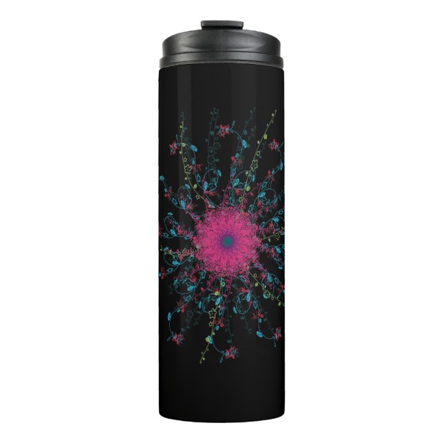 mandala pink  thermal tumbler (Front)