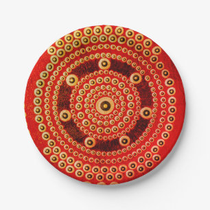 Mandala Plates, 7" Round Paper Plate
