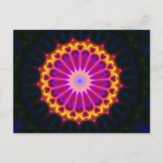 Mandala Postcard - Yellow and Pink