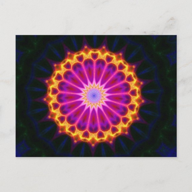 Mandala Postcard - Yellow and Pink (Front)