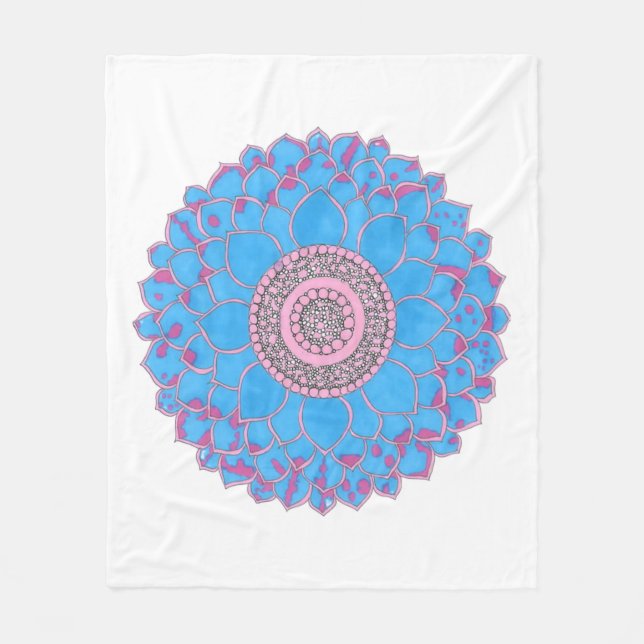 Mandala Print Fleece Blanket (Front)