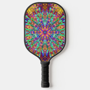 Mandala Psychedelic Trippy Hippie Colour Splash Pickleball Paddle