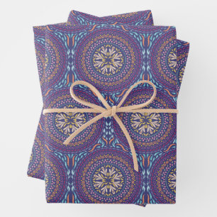 Mandala Purple Design Wrapping Paper Sheet