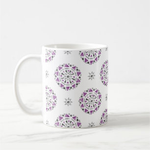 Mandala Purple  Grey Black Ace Asexual Pride Flag Coffee Mug