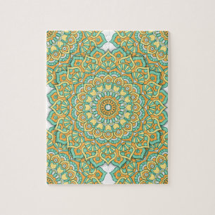 Mandala Puzzle in Green/Yellow