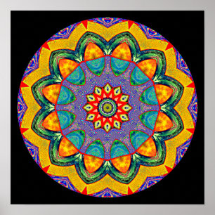 "Mandala Quilt" Crystal Mandala Poster