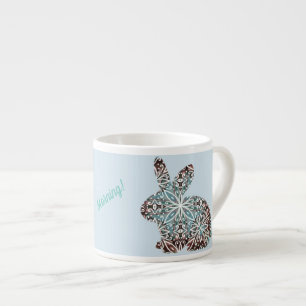Mandala Rabbit Chocolate and Blues Espresso Cup