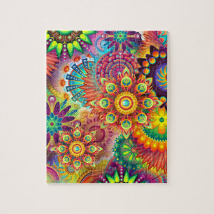 mandala rainbow colours  jigsaw puzzle
