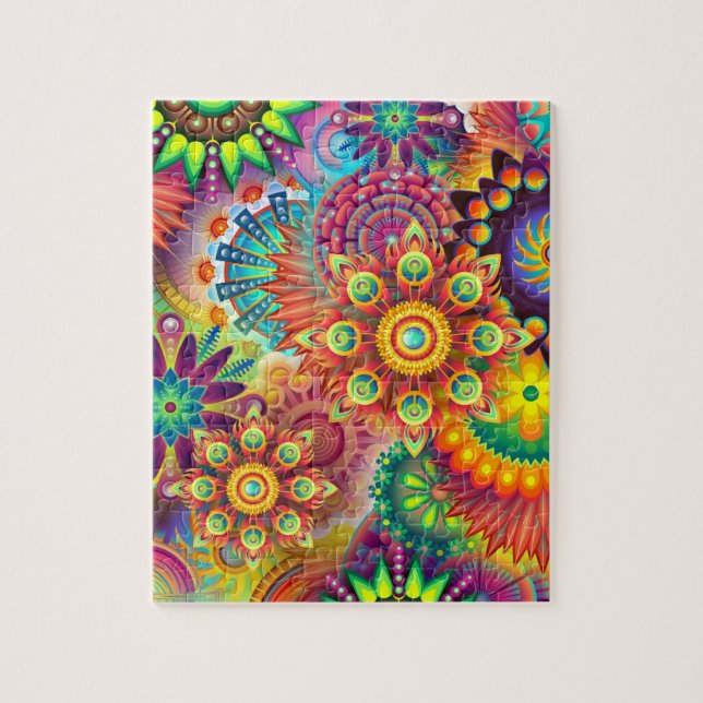 mandala rainbow colours  jigsaw puzzle (Vertical)