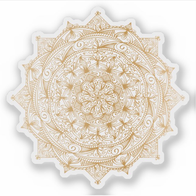 Mandala Retro hand drawn gold tattoo (Front)