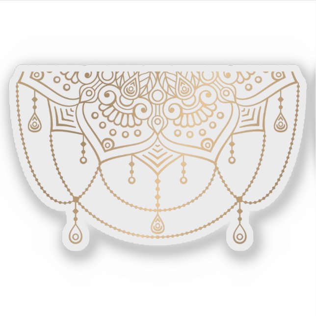 Mandala Retro hand drawn gold tattoo (Front)