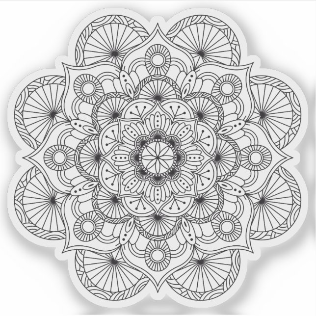 Mandala Retro hand drawn organic black and white (Front)