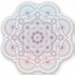 Mandala Retro hand drawn purple blue tattoo