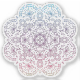 Mandala Retro hand drawn purple blue tattoo