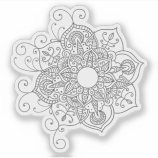 Mandala Retro hand drawn tattoo henna flower