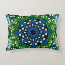 Mandala Retro Mosaic Green Blue Pattern