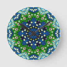 Mandala Retro Mosaic Green Blue Pattern