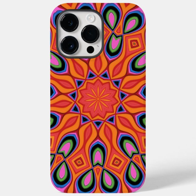 Mandala Retro Orange Hipster Case-Mate iPhone Case (Back)