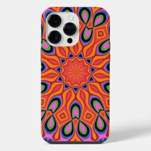 Mandala Retro Orange Hipster iPhone 14 Pro Max Case