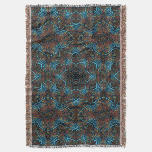 Mandala Rosette Boho Bohemian Style Dandy Pattern Throw Blanket