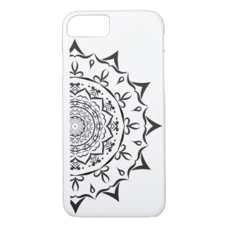 Mandala. Round black and white oriental pattern iPhone 8/7 Case