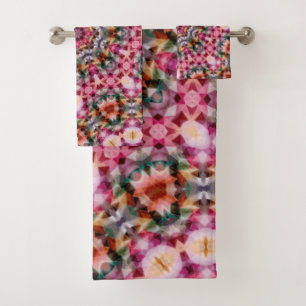 Mandala round kaleidoscope ornamental decoration c bath towel set