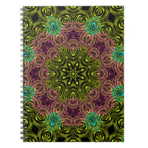 Mandala round kaleidoscope ornamental decoration c notebook