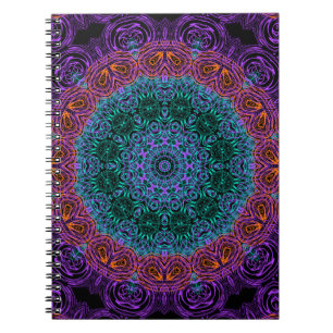 Mandala round kaleidoscope ornamental decoration c notebook